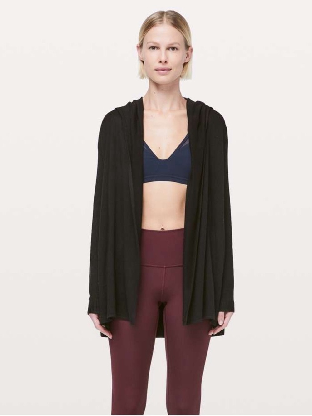 Lululemon Black Sundown
Wrap Sweater Cardigan Hooded Size Small